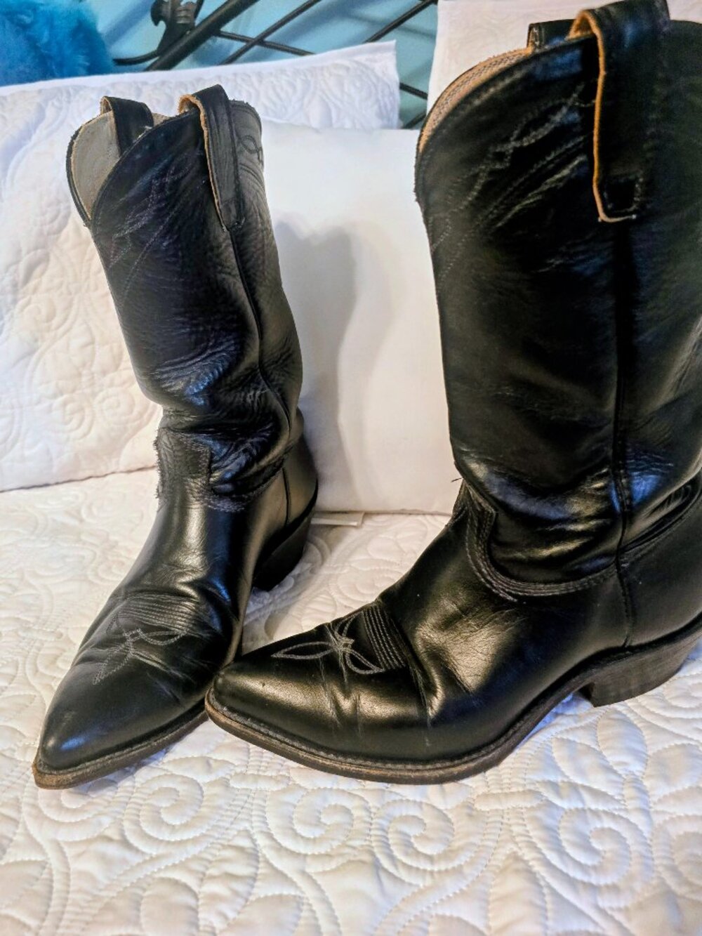 Vintage Stewart Handmade Cowboy Boots Men’s 10.5 EE Horseskin Leather